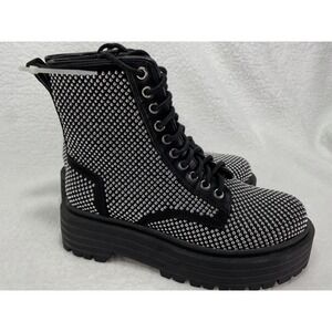 Gianni Bini Non-Stop Studded Combat Boots Chunky Lug Sole Platform Sz 6 See Pics